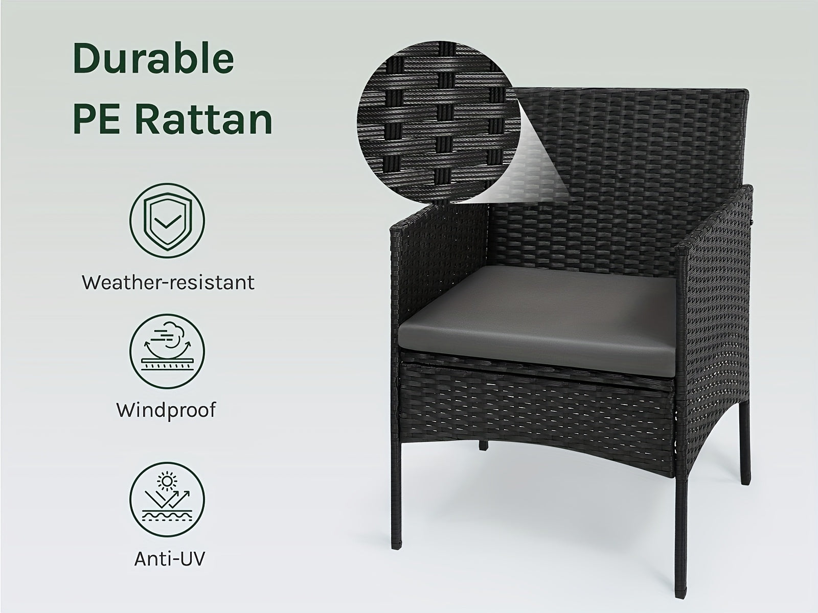 Kissen, 4-teiliger Gartentisch Stühle für Entspannen und Schlafen – Detailansicht 10