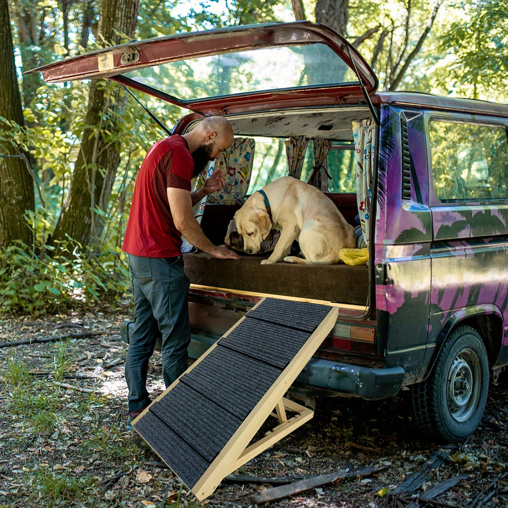 Klappbare Hunde-Rampe Tragbare Haustier-Rampe Vier, 100kg für Schlafzimmer und Bett – Detailansicht 10