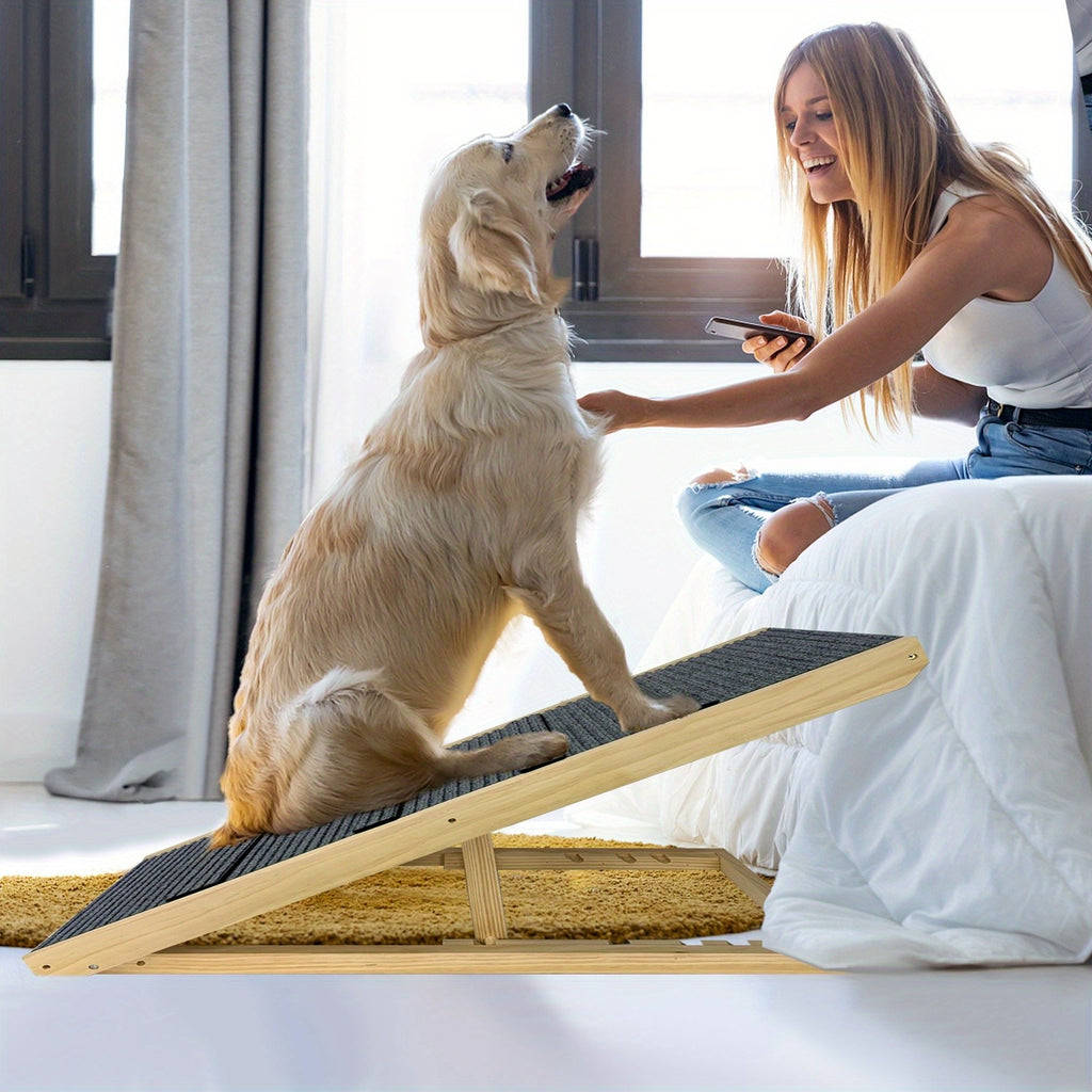 Klappbare Hunde-Rampe Tragbare Haustier-Rampe Vier, 100kg für Schlafzimmer und Bett – Detailansicht 12
