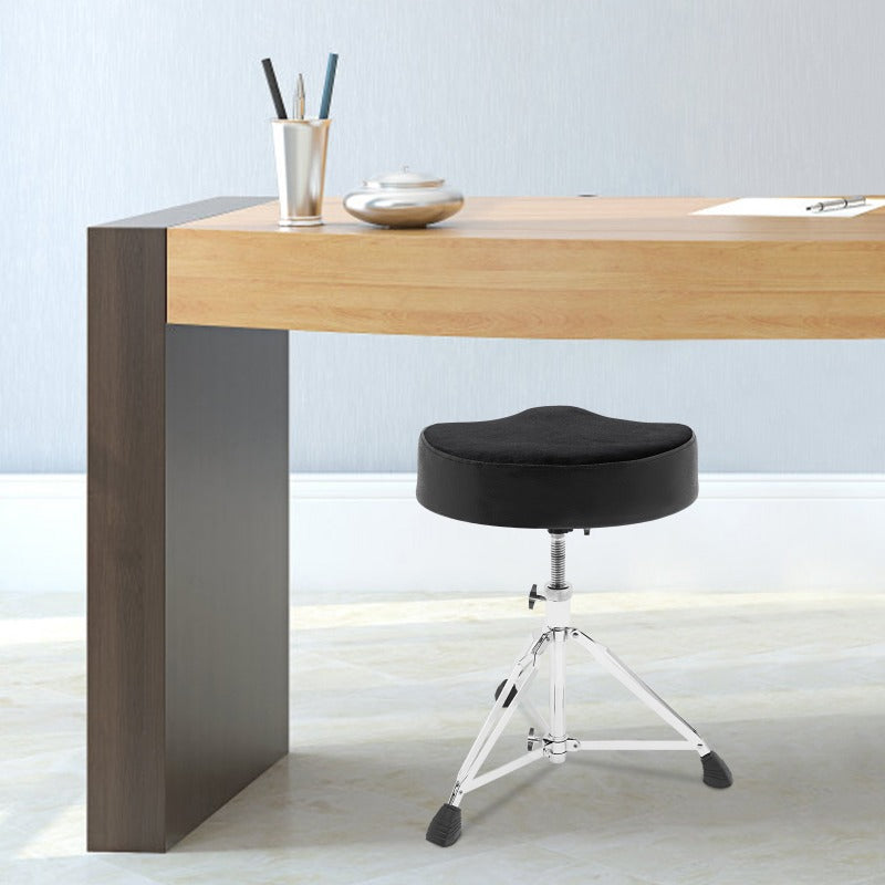 Klappbarer Trommelhocker, Schwarz+Silber für Wohnzimmer und Zuhause – Detailansicht 2