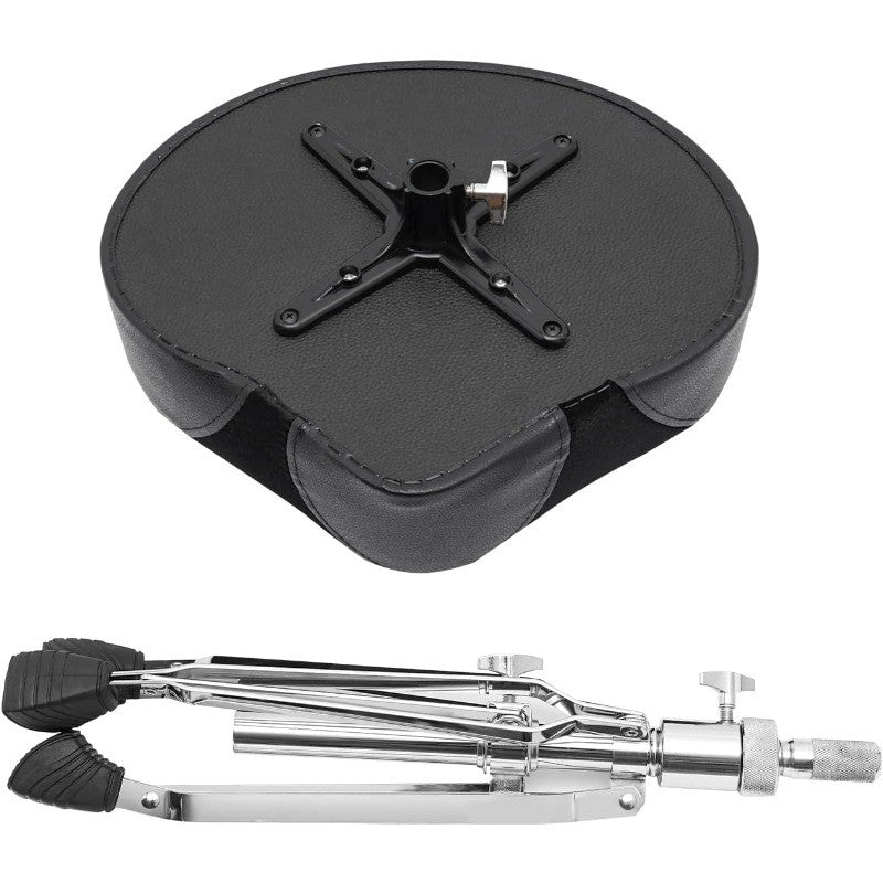 Klappbarer Trommelhocker, Schwarz+Silber für Wohnzimmer und Zuhause – Detailansicht 10