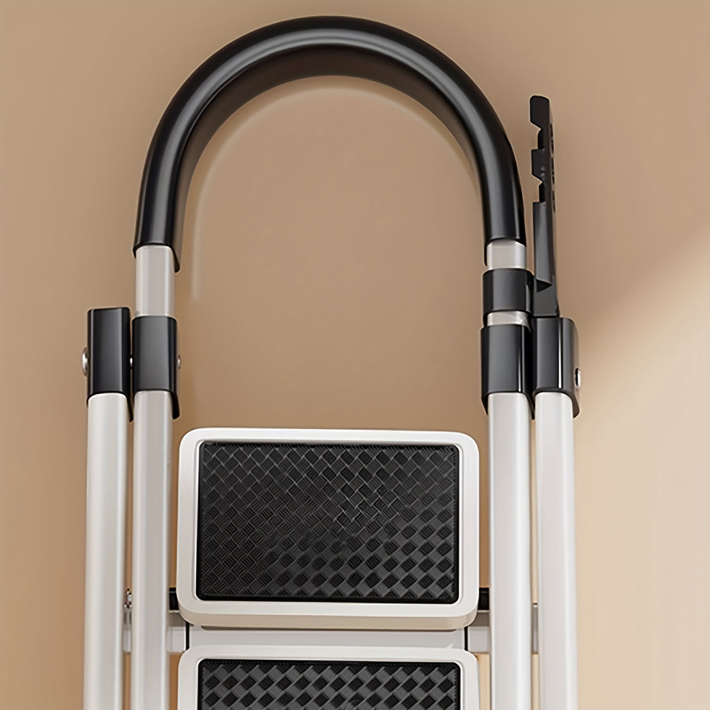Klappleiter aus Edelstahl, rutschfest für Küche und Essbereich – Detailansicht 10