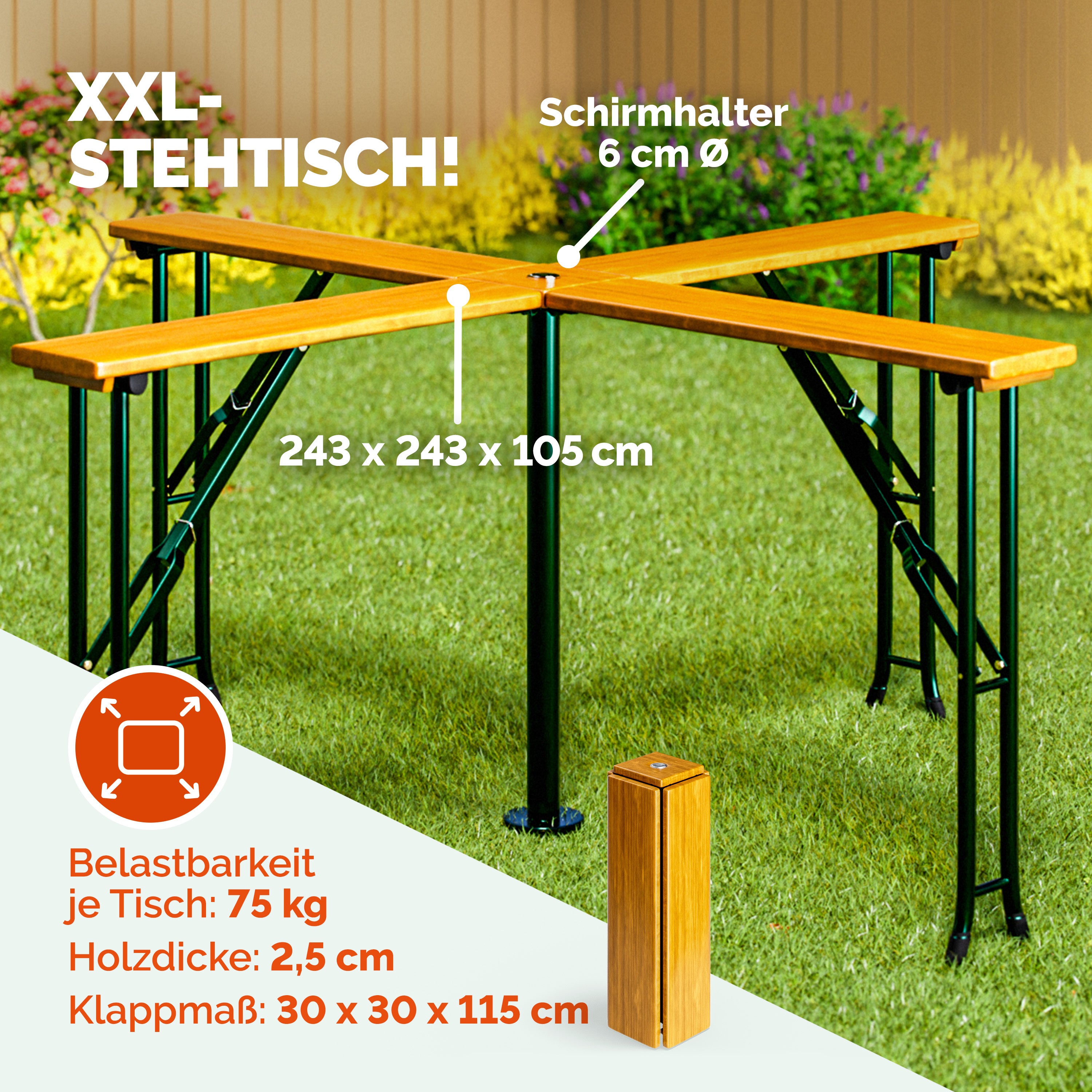 Klapptisch, Holz für Wohnbereich und Alltag – Detailansicht 2