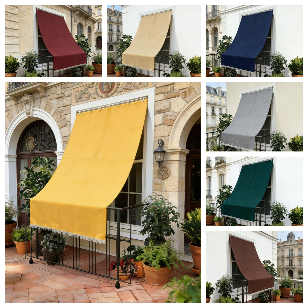 Klassischer einfarbiger Outdoor-Vorhang, Gelb für Garten und Terrasse – Hauptansicht