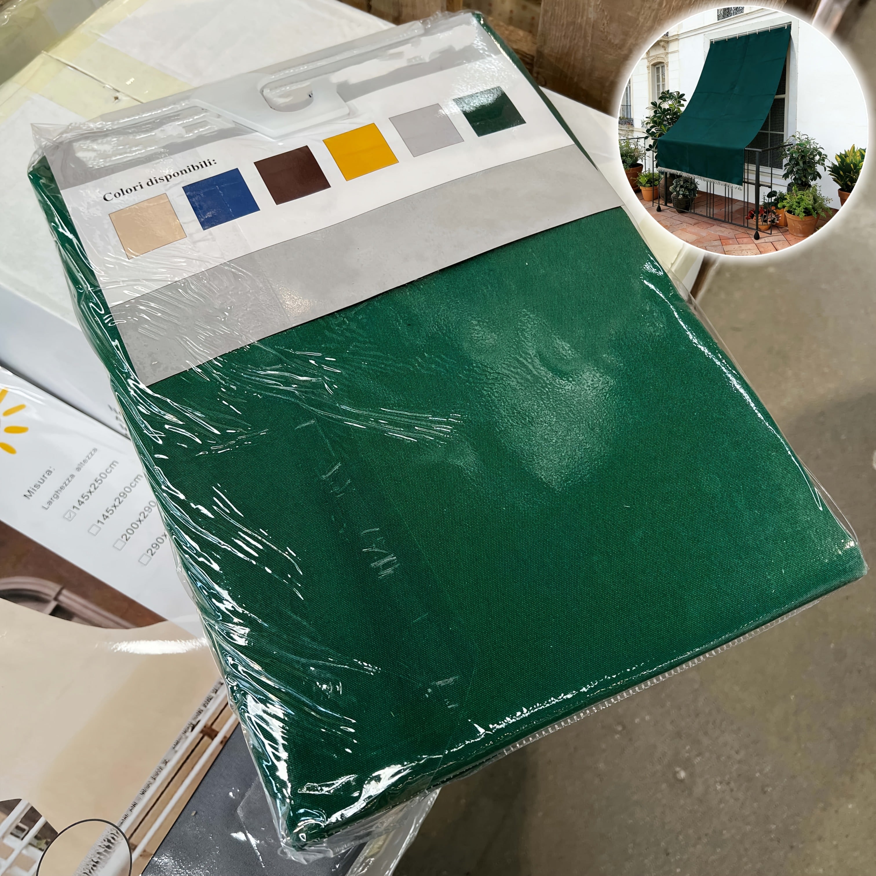 Klassischer einfarbiger Outdoor-Vorhang, Gelb für Garten und Terrasse – Detailansicht 9