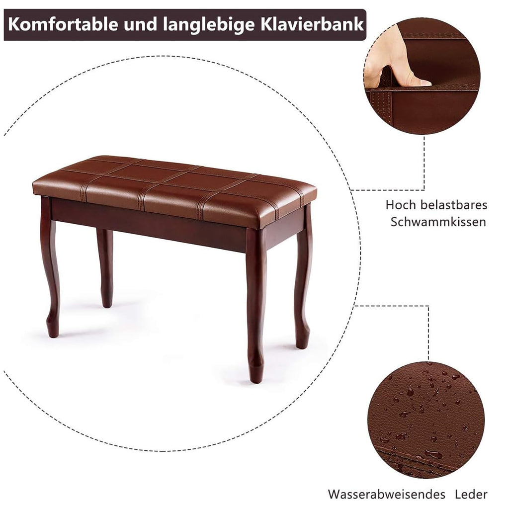 Klavierbank, Braun für Hobby und Kreativprojekte – Detailansicht 6