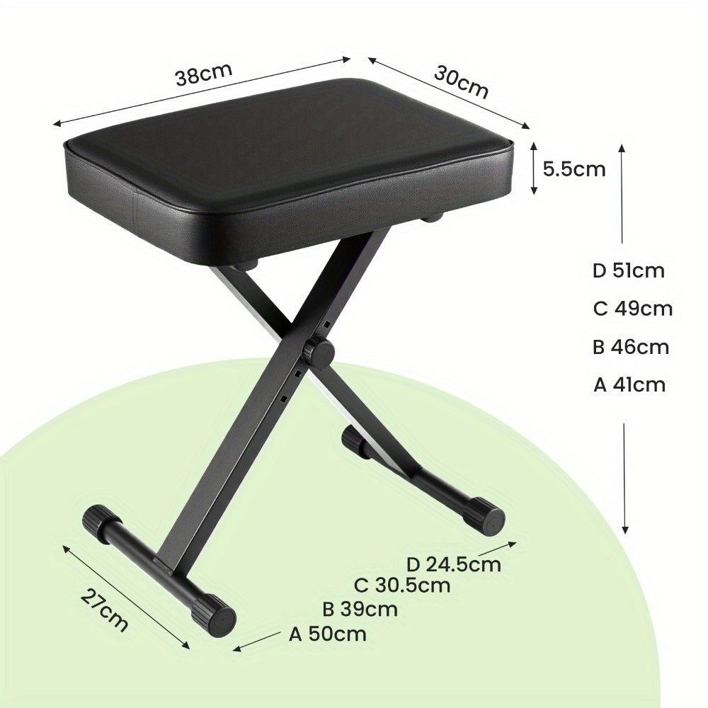 KlavierhockerHocker Klappbare Keyboardhocker, Schwarz für Piano Keyboard und Alltag – Detailansicht 4