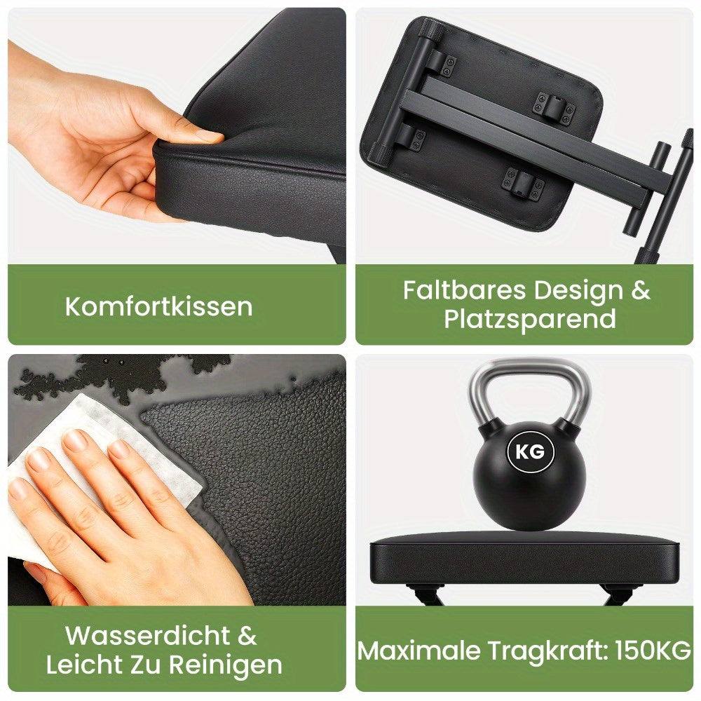 KlavierhockerHocker Klappbare Keyboardhocker, Schwarz für Piano Keyboard und Alltag – Detailansicht 6