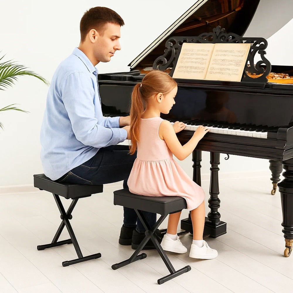 KlavierhockerHocker Klappbare Keyboardhocker, Schwarz für Piano Keyboard und Alltag – Detailansicht 8