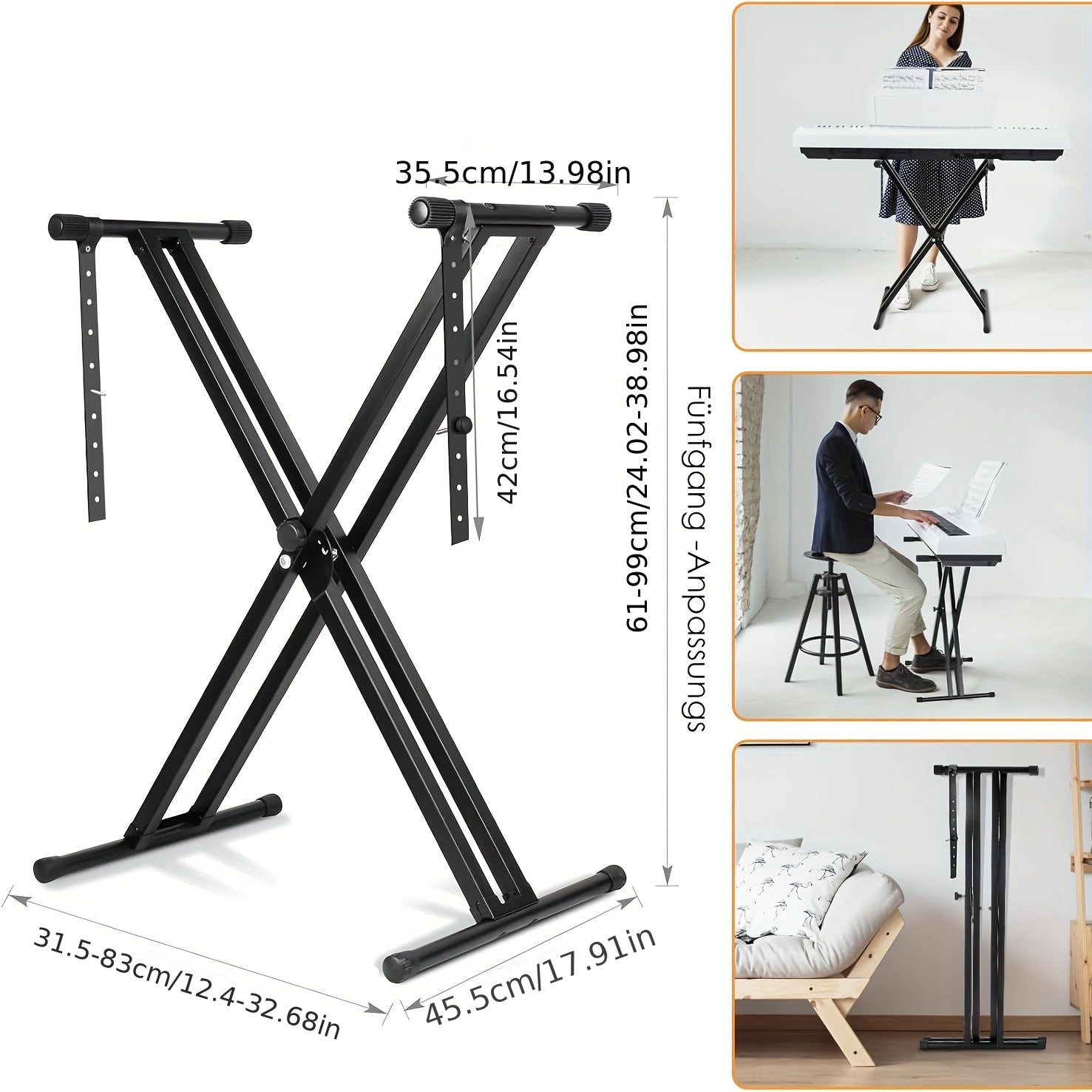 Klavierständer, 97 cm für Alltag und Zuhause – Detailansicht 2