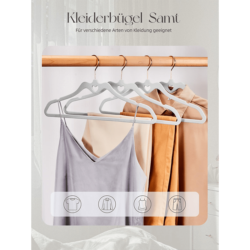 Kleiderbügel, Samt für Kleiderschrank und Alltag – Detailansicht 5