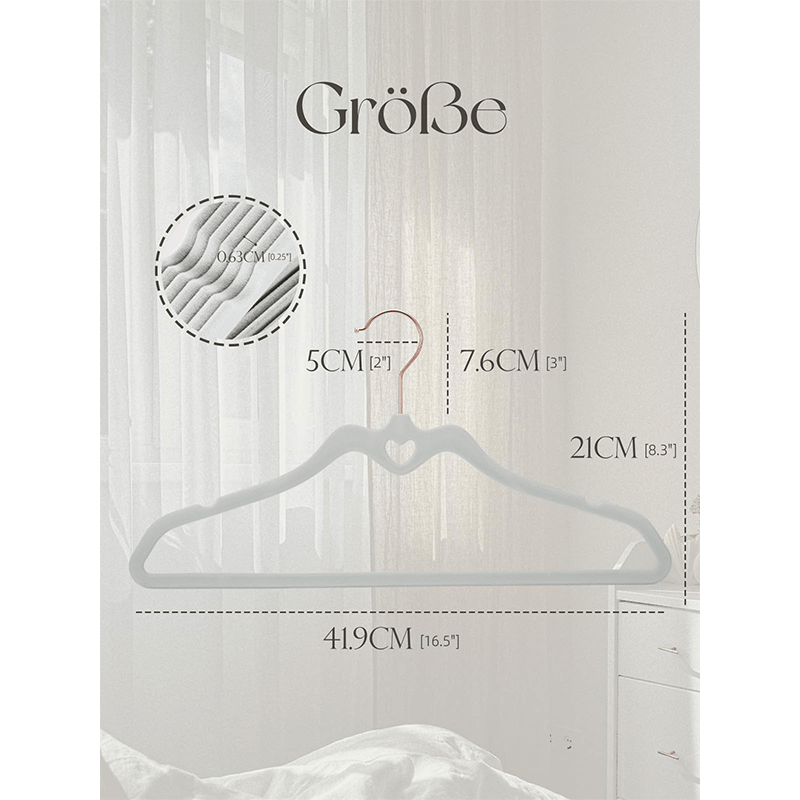 Kleiderbügel, Samt für Kleiderschrank und Alltag – Detailansicht 9