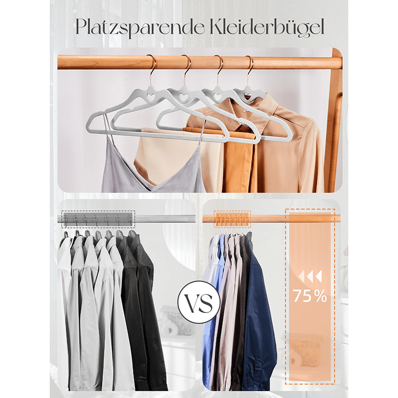 Kleiderbügel, Samt für Kleiderschrank und Alltag – Detailansicht 15