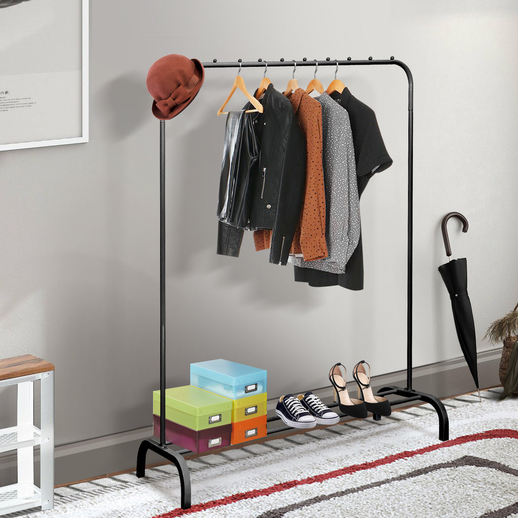Kleiderstnder Garderobenstnder Metall Kleiderstange, Schwarz für Schlafzimmer und Bett – Detailansicht 3
