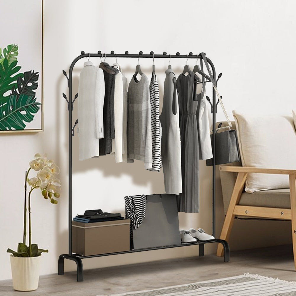 Kleiderstnder Garderobenstnder Metall Kleiderstange, Schwarz für Schlafzimmer und Bett – Detailansicht 4