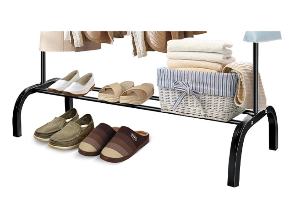 Kleiderstnder Garderobenstnder Metall Kleiderstange, Schwarz für Schlafzimmer und Bett – Detailansicht 17