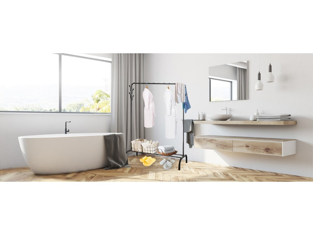 Kleiderstnder Garderobenstnder Metall Kleiderstange, Schwarz für Schlafzimmer und Bett – Detailansicht 19