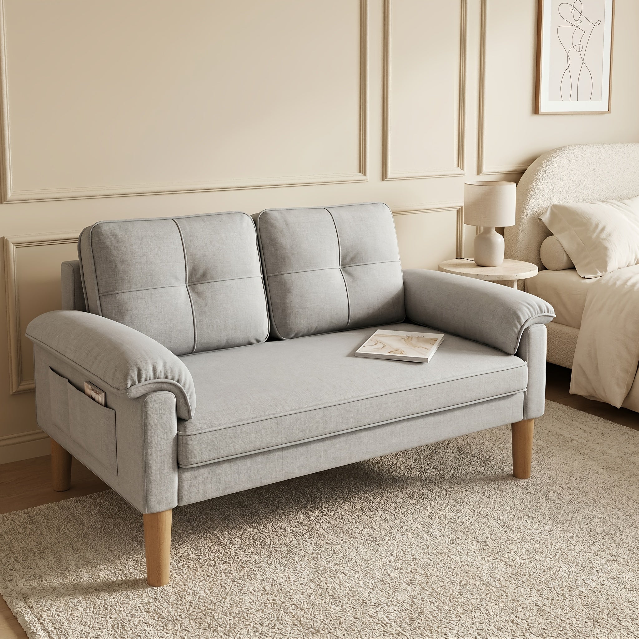 Kleine, Dunkelgrau für Schlafzimmer und Bett – Detailansicht 14