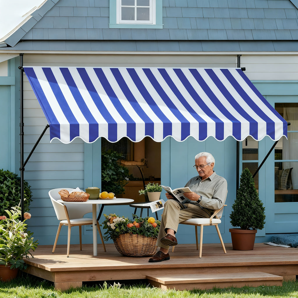Klemm-Veranda-Balkon-Abdeckung, Dunkelgrau für Garten und Terrasse – Hauptansicht