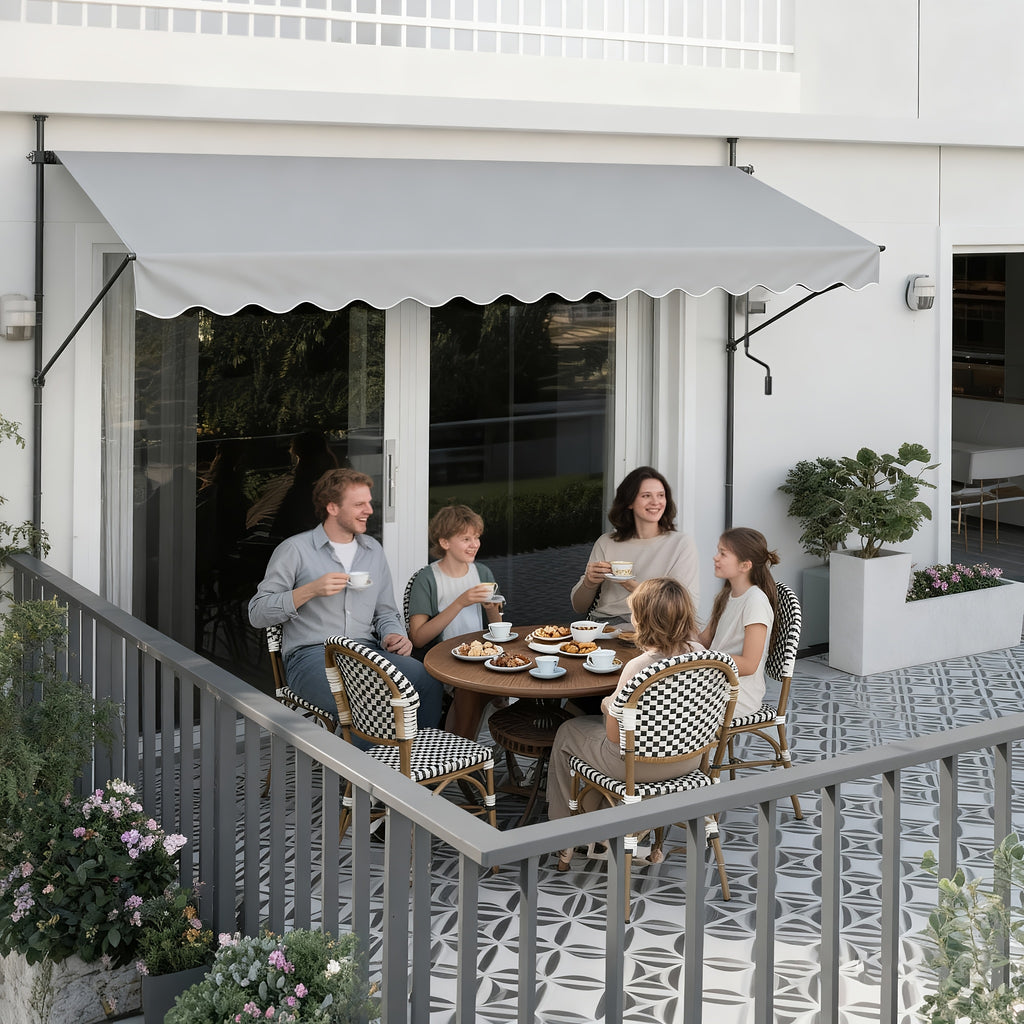 Klemm-Veranda-Balkon-Abdeckung, Dunkelgrau für Garten und Terrasse – Detailansicht 10