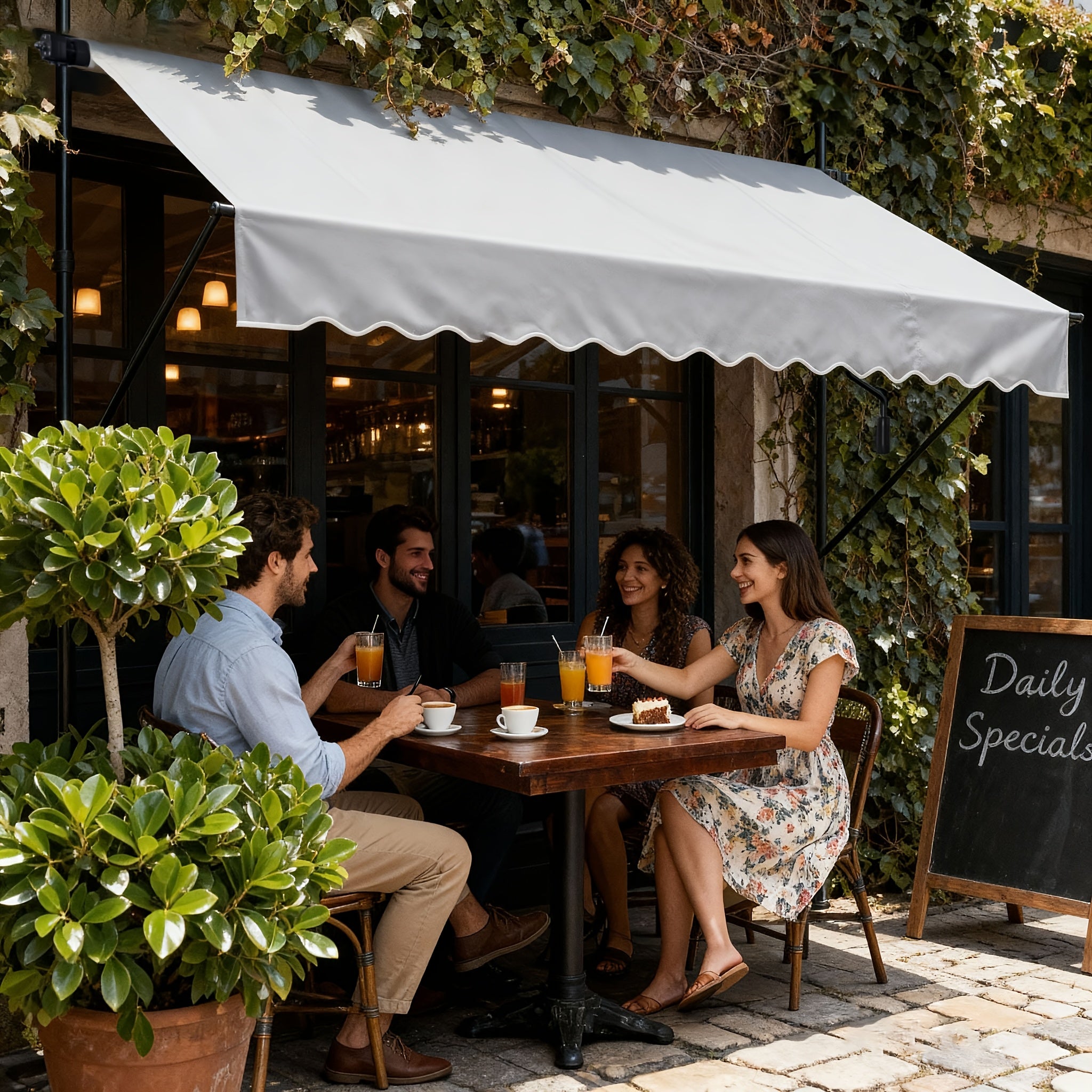 Klemm-Veranda-Balkon-Abdeckung, Dunkelgrau für Garten und Terrasse – Detailansicht 11