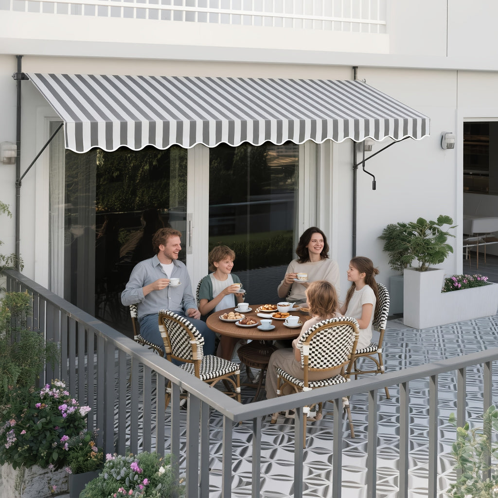 Klemm-Veranda-Balkon-Abdeckung, Dunkelgrau für Garten und Terrasse – Detailansicht 12