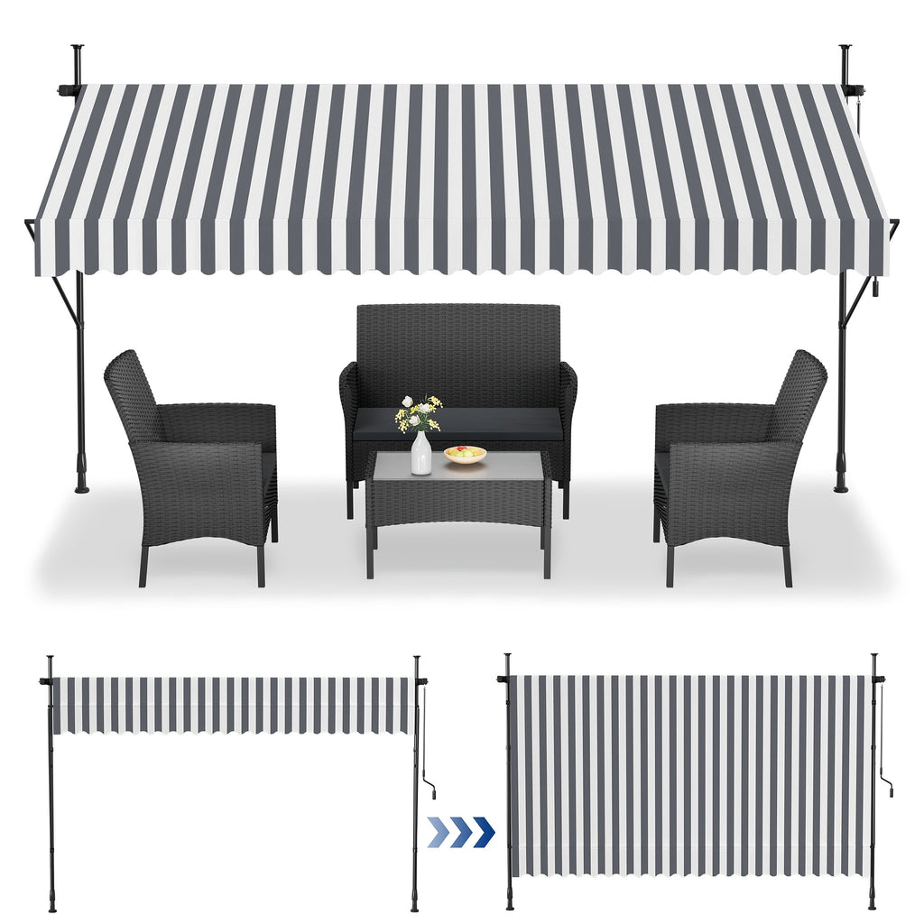 Klemm-Veranda-Balkon-Abdeckung, Dunkelgrau für Garten und Terrasse – Detailansicht 14