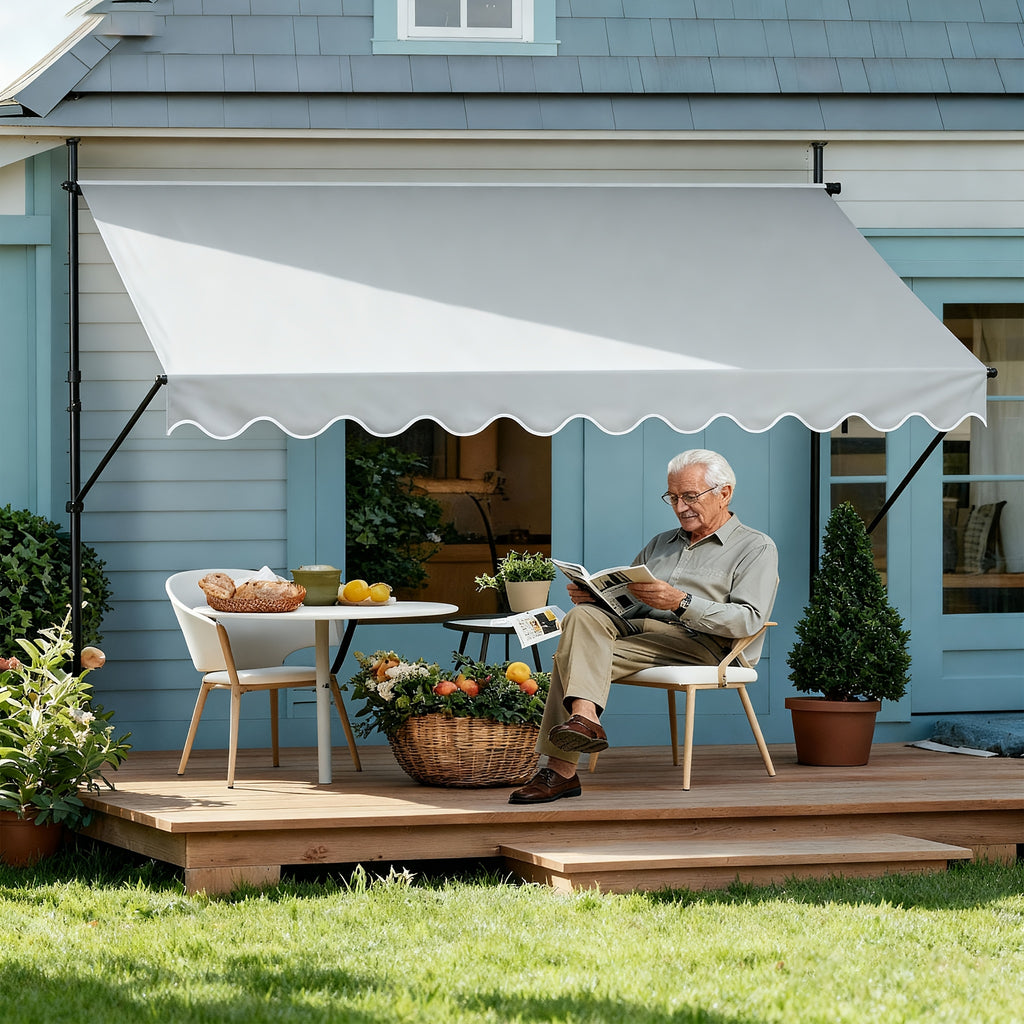 Klemm-Veranda-Balkon-Abdeckung, Dunkelgrau für Garten und Terrasse – Detailansicht 15