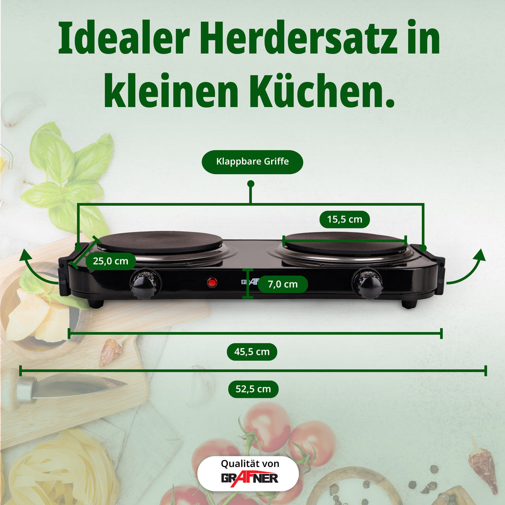 Kochplatte doppelt, 155 mm für Camping und Reisen – Detailansicht 10