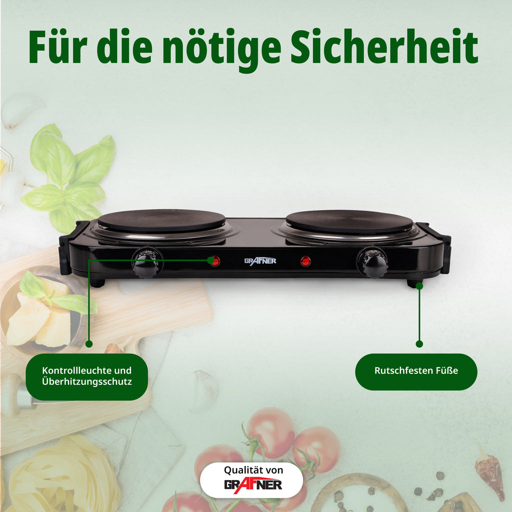 Kochplatte doppelt, 155 mm für Camping und Reisen – Detailansicht 11