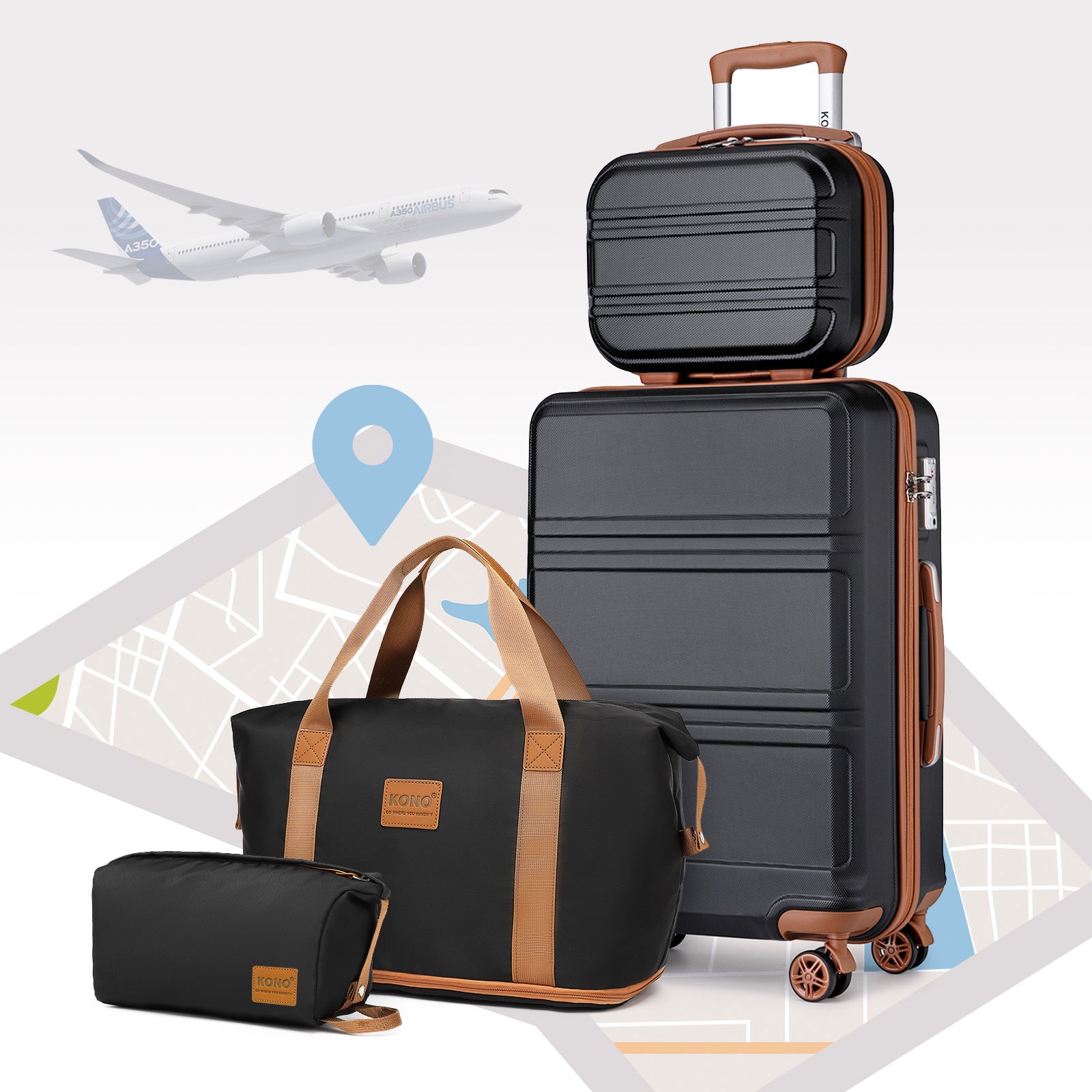 Koffer, Camping ABS Hartschalen-Trolley mit TSA-Schloss für Reisen und Alltag – Detailansicht 9