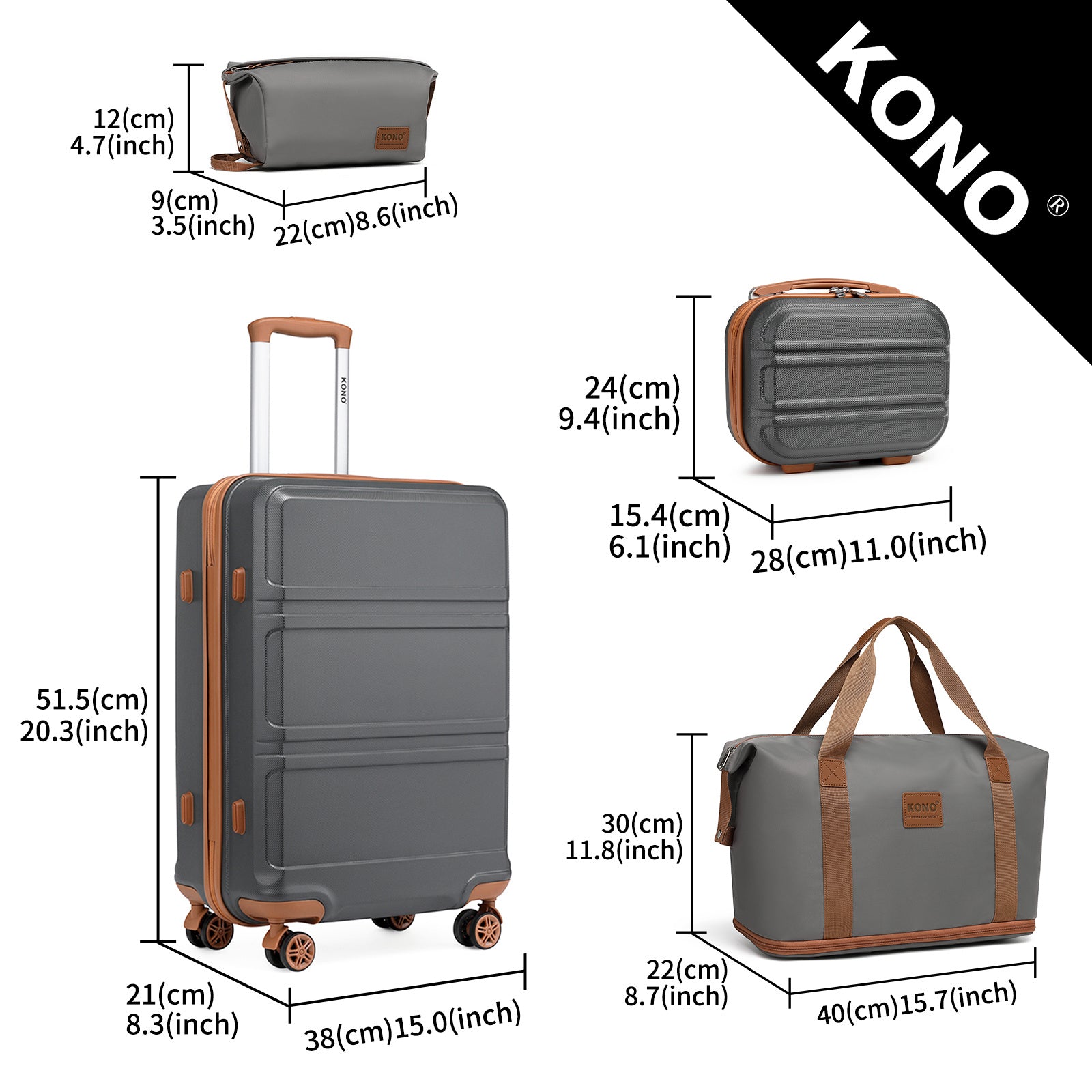 Koffer, Camping ABS Hartschalen-Trolley mit TSA-Schloss für Reisen und Alltag – Detailansicht 19