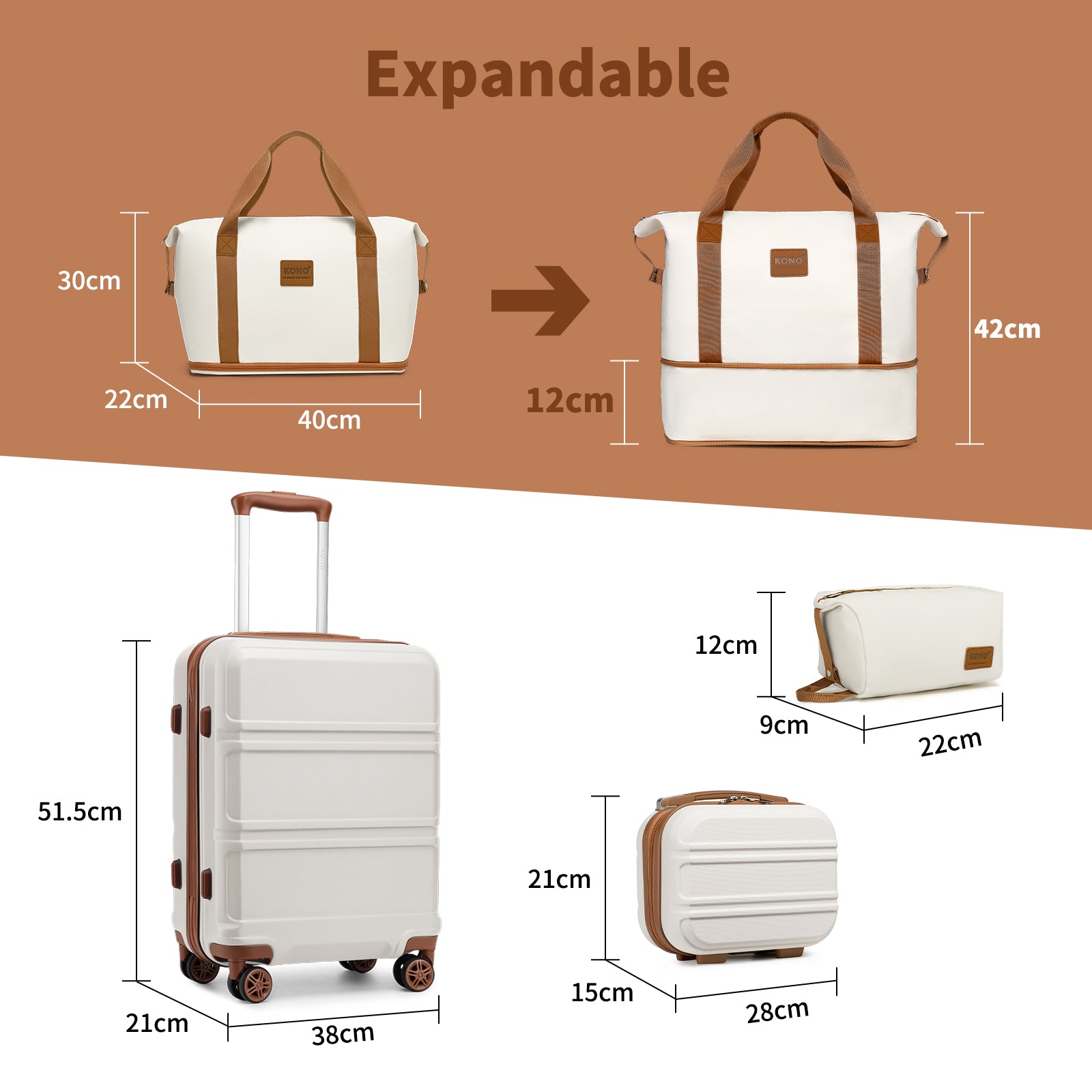 Koffer, Camping ABS Hartschalen-Trolley mit TSA-Schloss für Reisen und Alltag – Detailansicht 26