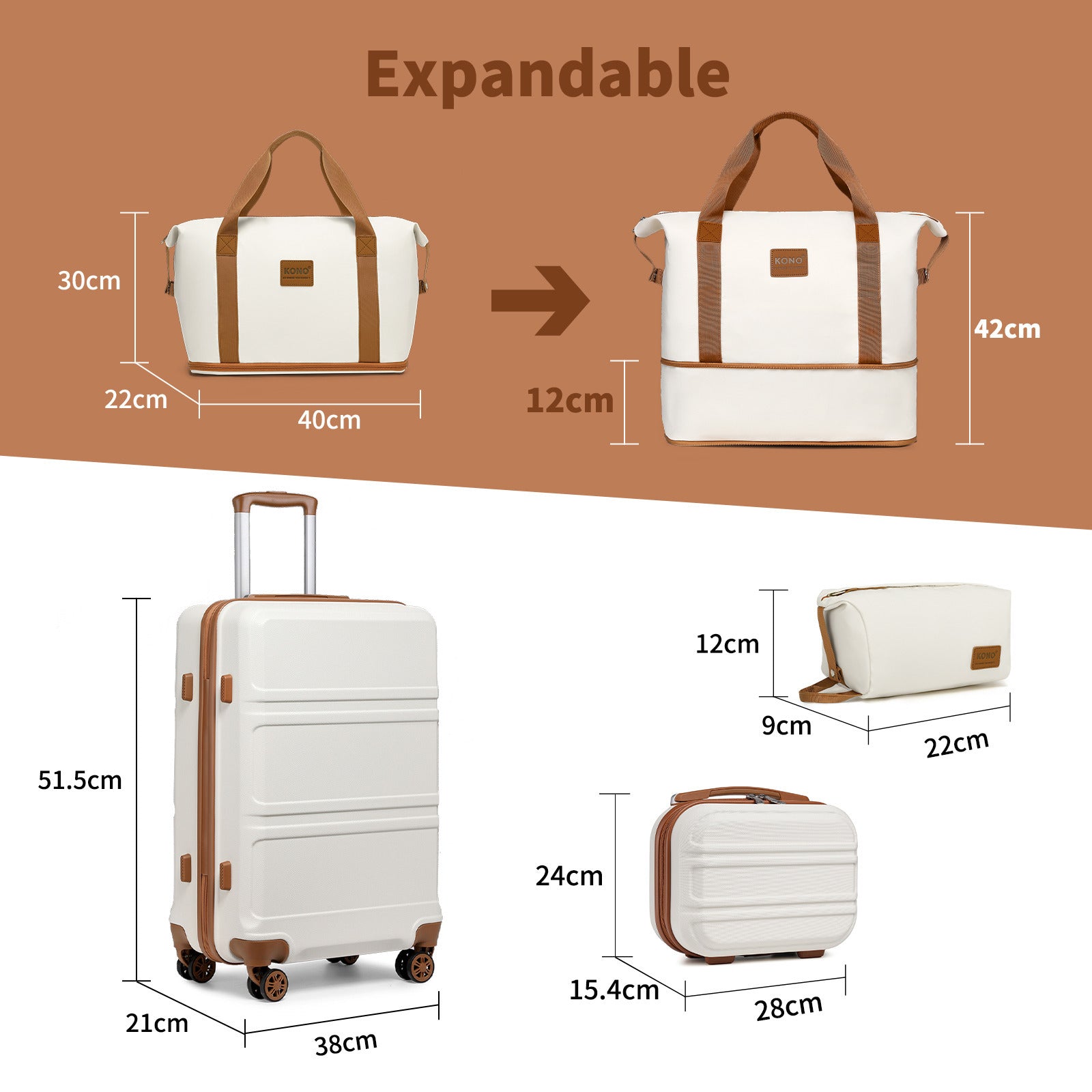 Koffer, Camping ABS Hartschalen-Trolley mit TSA-Schloss für Reisen und Alltag – Detailansicht 38
