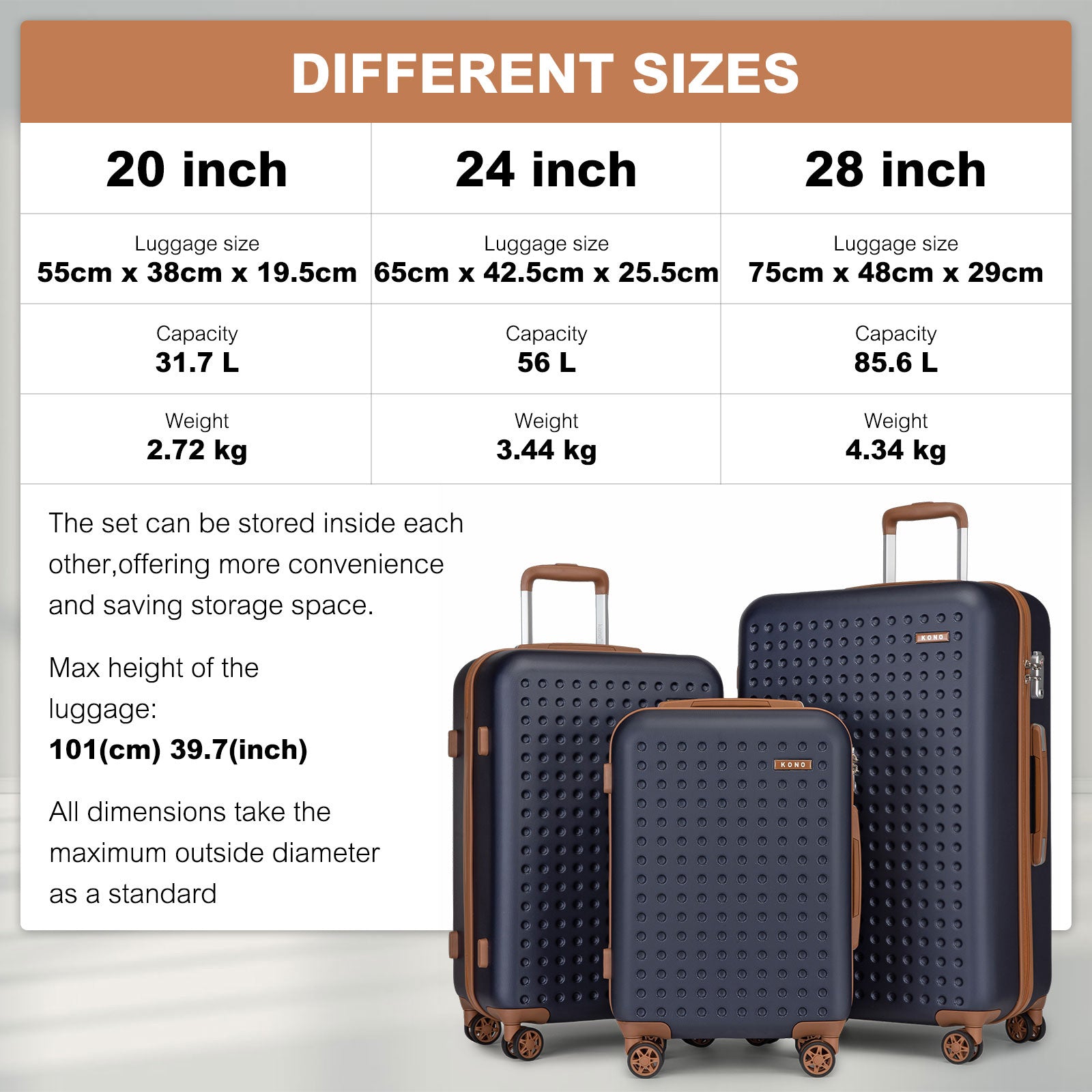 Koffer, Creme/Braun für Reisen – Detailansicht 13