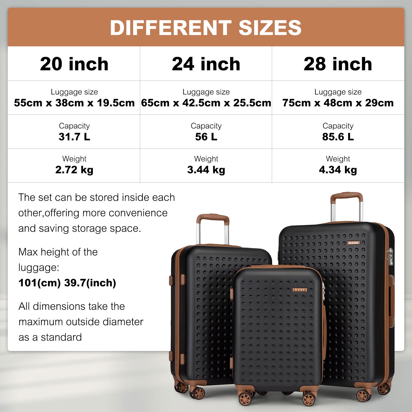 Koffer, Creme/Braun für Reisen – Detailansicht 21