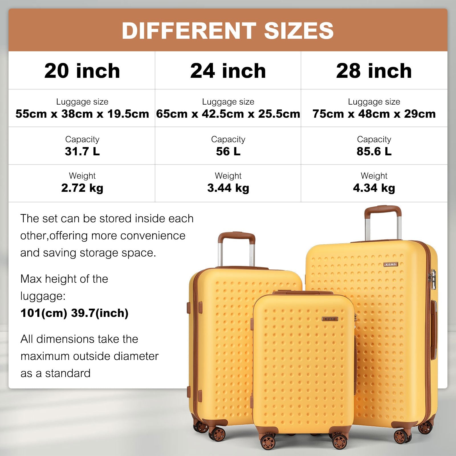 Koffer, Creme/Braun für Reisen – Detailansicht 30