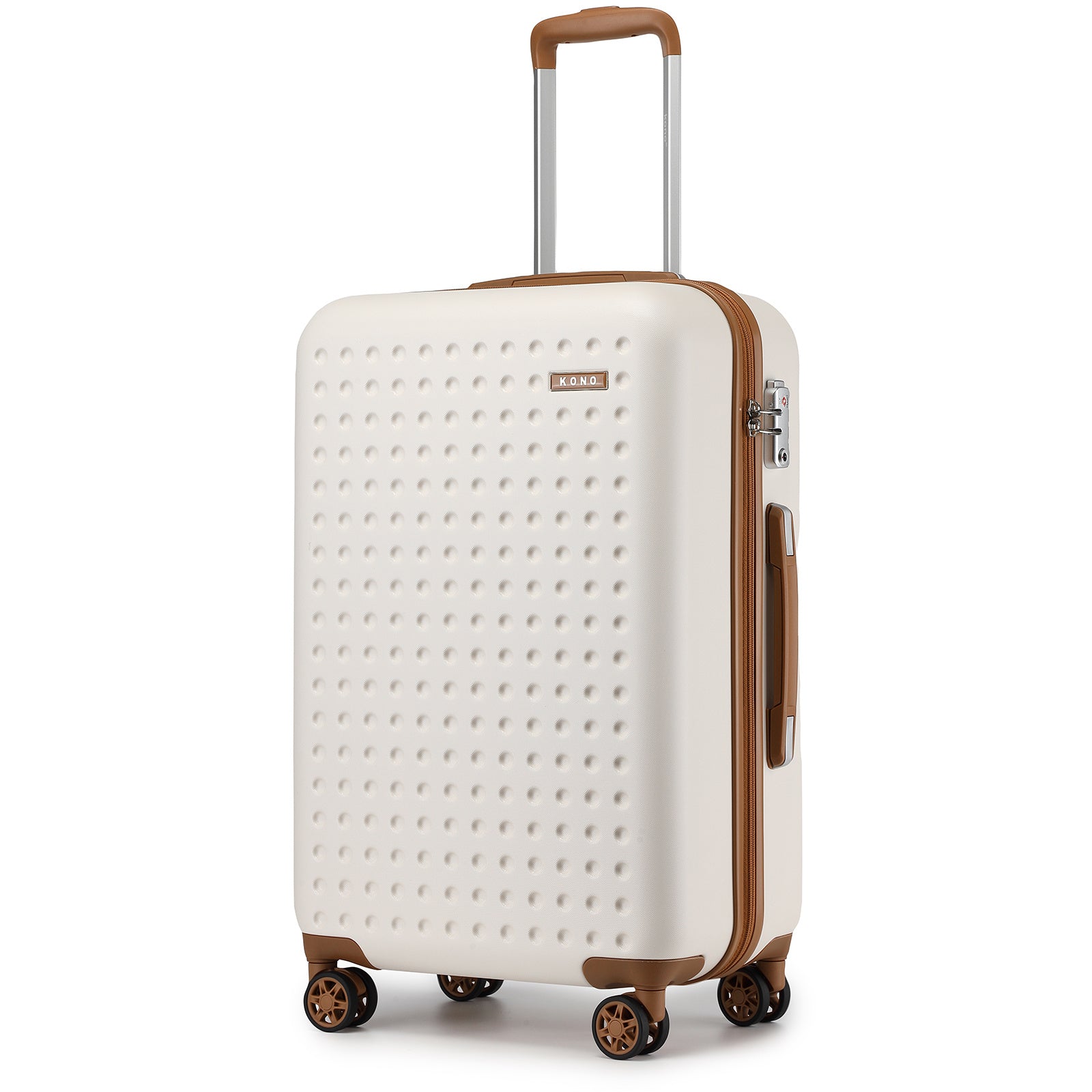 Koffer, Creme/Braun für Reisen – Detailansicht 36
