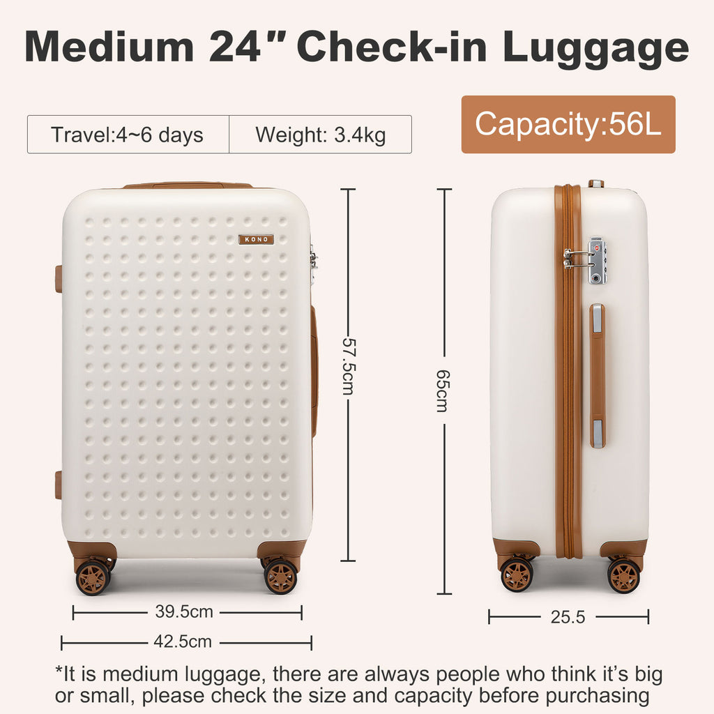 Koffer, Creme/Braun für Reisen – Detailansicht 39