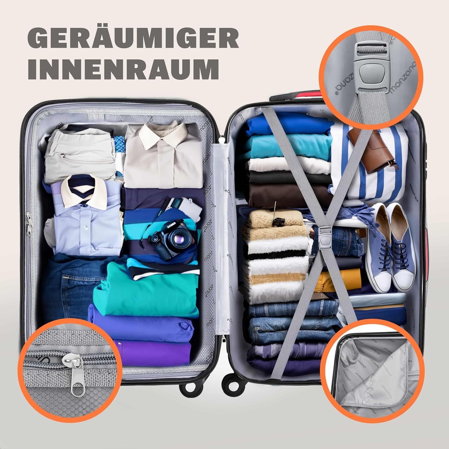 Koffer, mit Teleskopgriff für Camping – Detailansicht 7