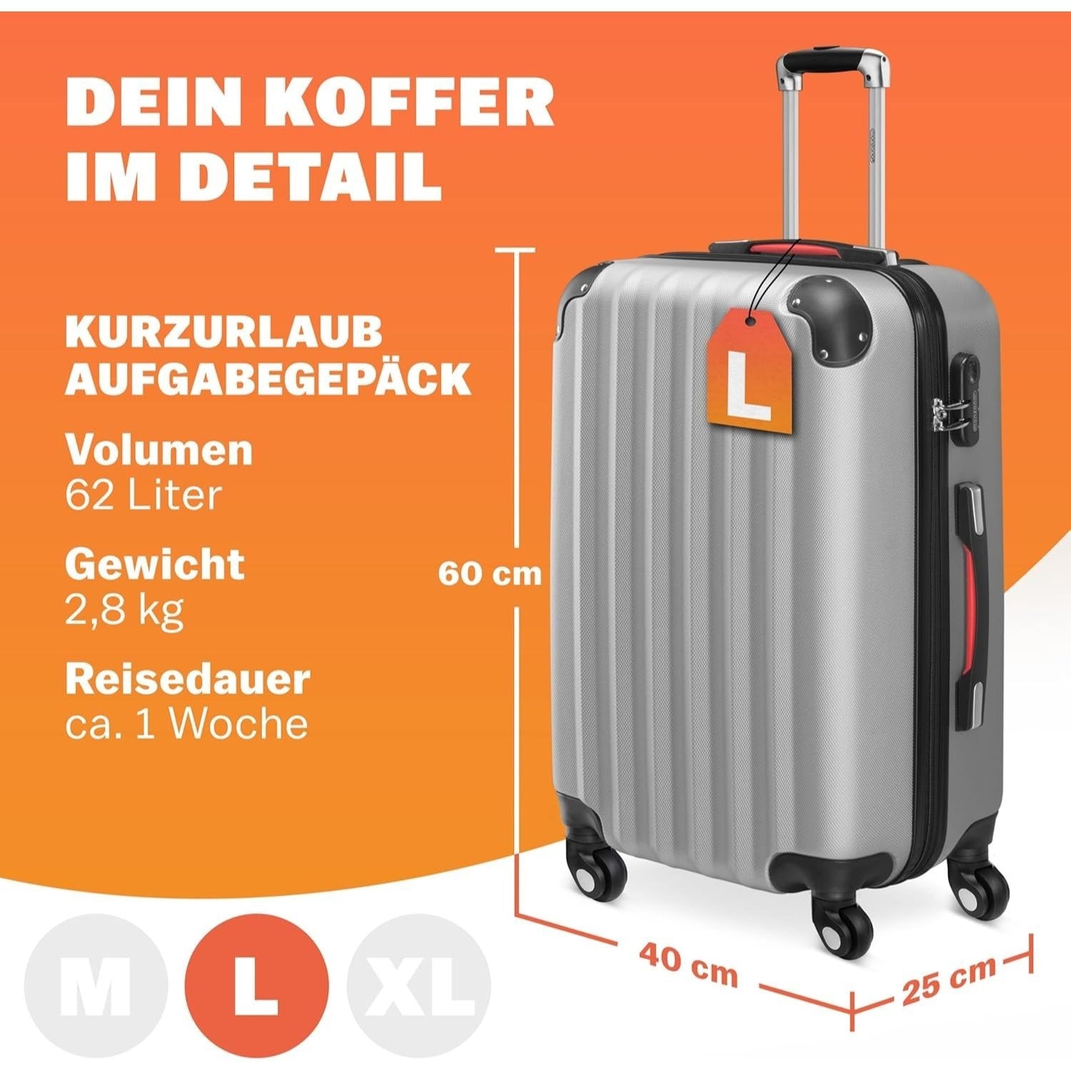 Koffer, mit Teleskopgriff für Camping – Detailansicht 11