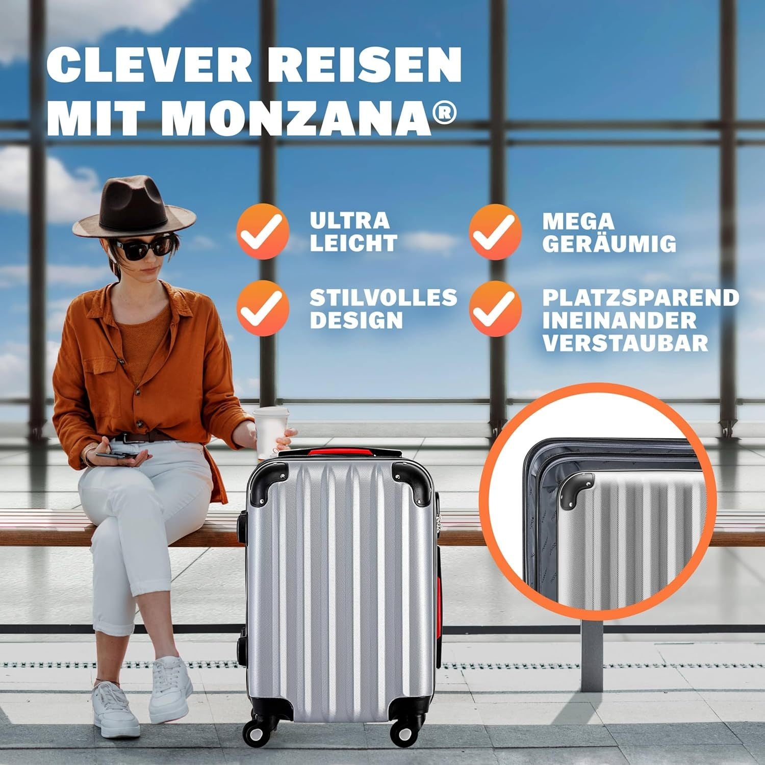 Koffer, mit Teleskopgriff für Camping – Detailansicht 12
