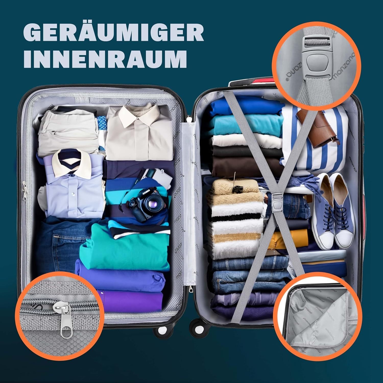 Koffer, mit Teleskopgriff für Camping – Detailansicht 16