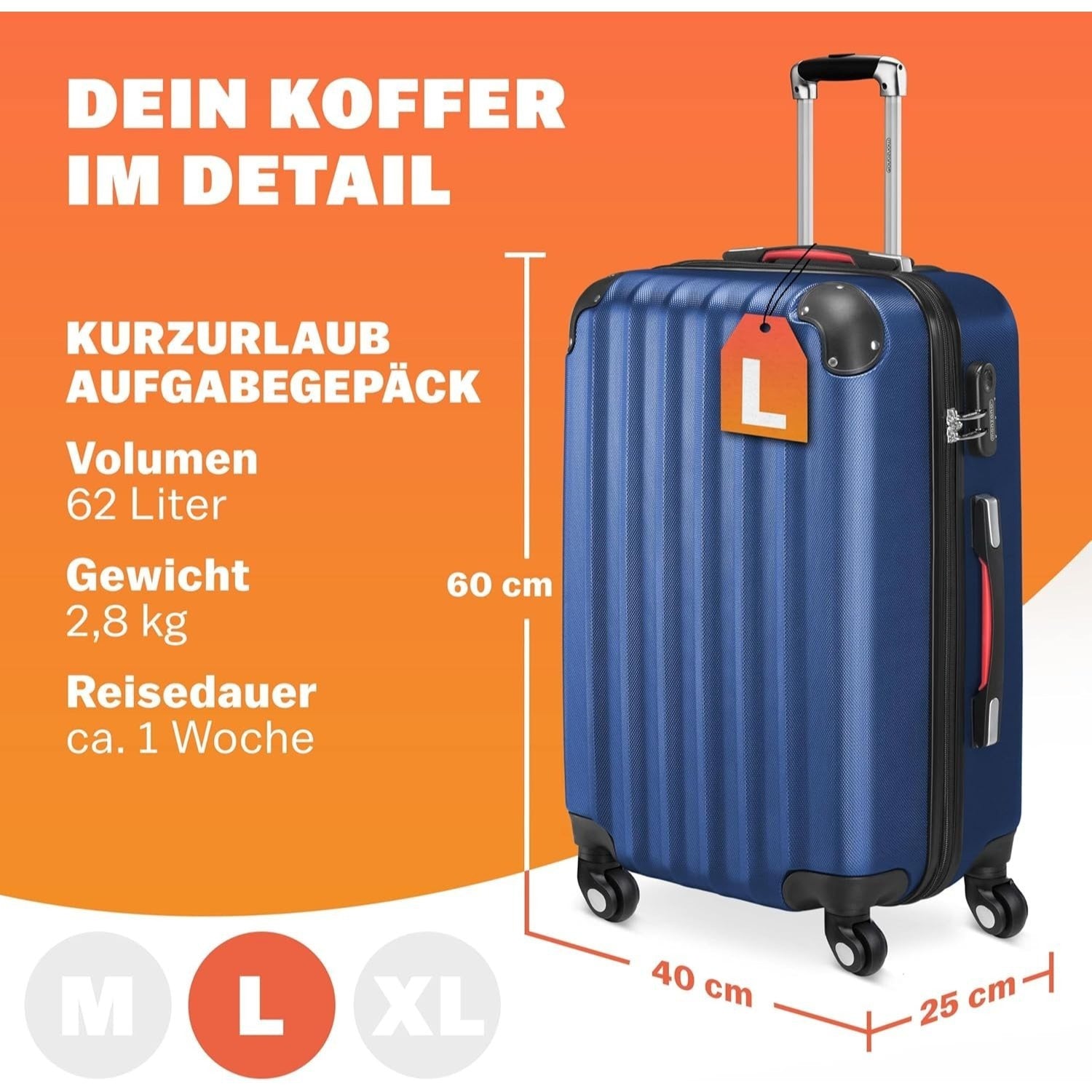 Koffer, mit Teleskopgriff für Camping – Detailansicht 19