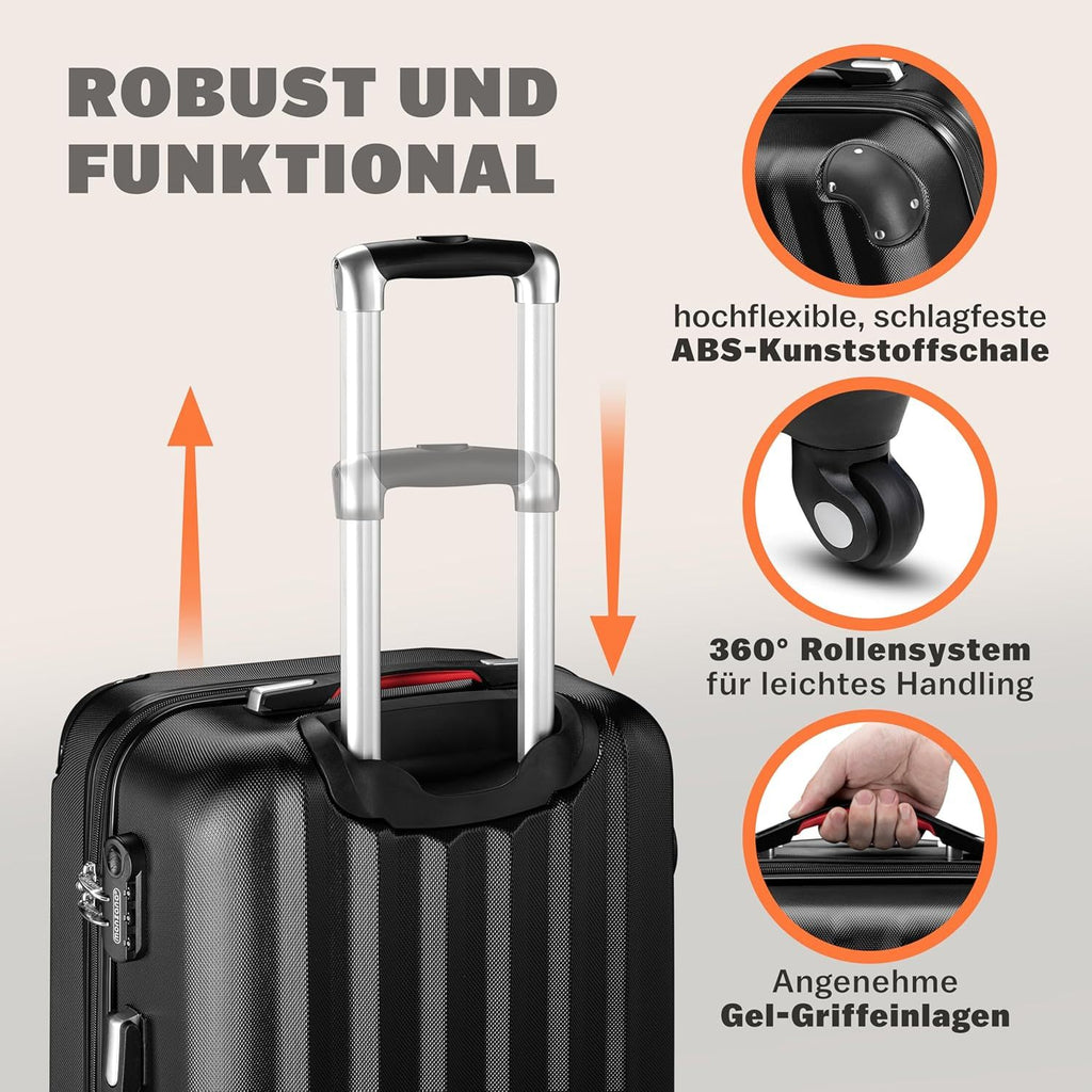 Koffer, mit Teleskopgriff für Reisen und Camping – Detailansicht 4