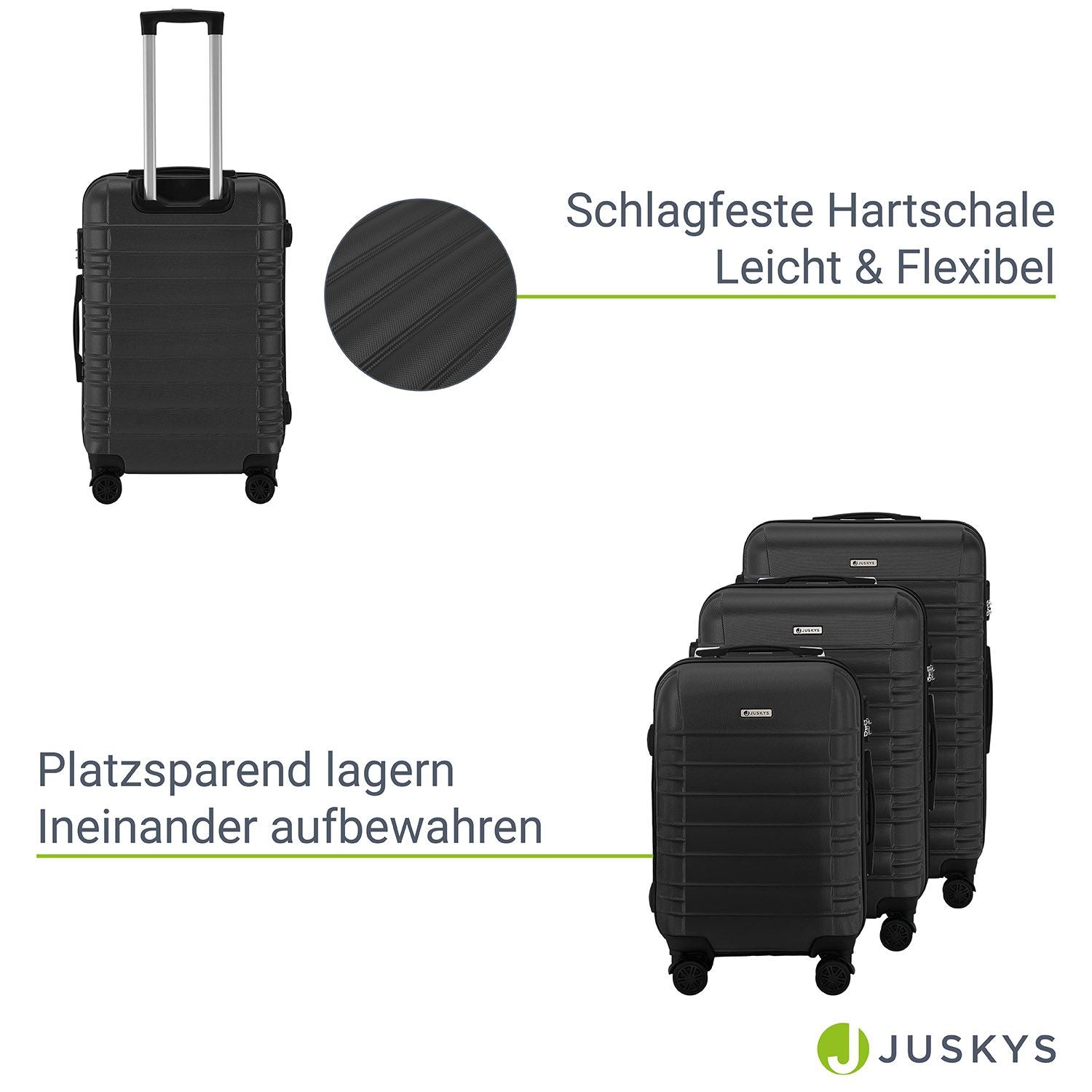 Kofferset, mit Teleskopgriff für Alltag und Zuhause – Detailansicht 20