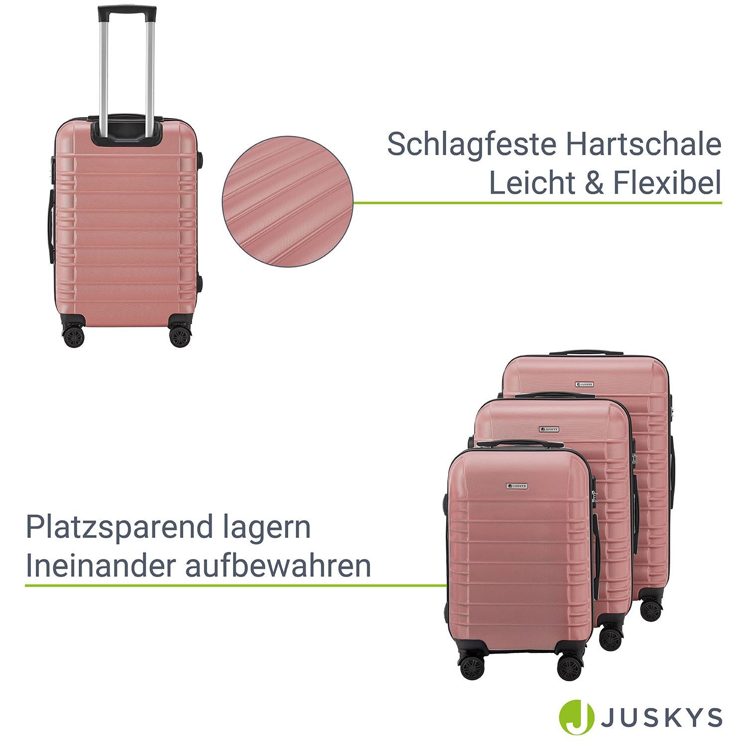 Kofferset, mit Teleskopgriff für Alltag und Zuhause – Detailansicht 30