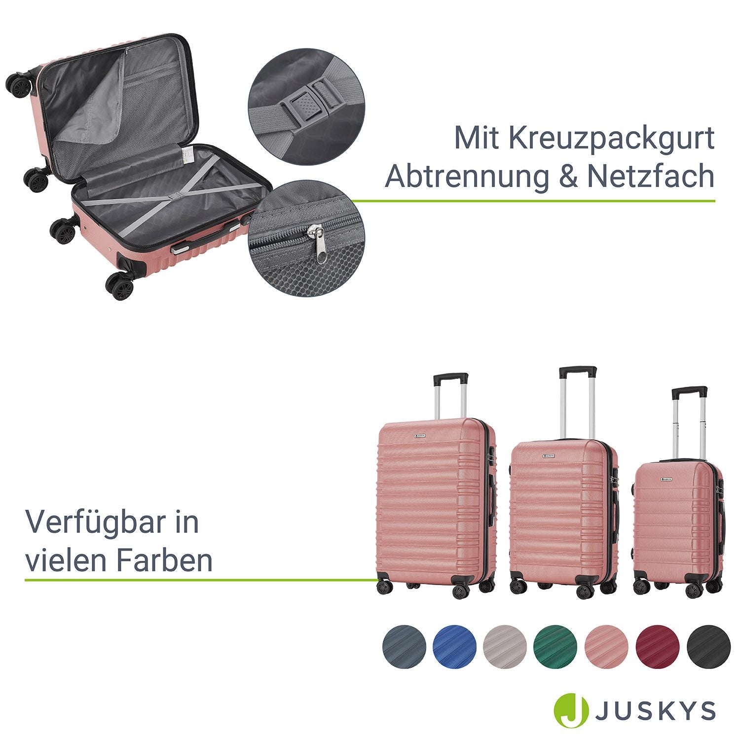 Kofferset, mit Teleskopgriff für Alltag und Zuhause – Detailansicht 31