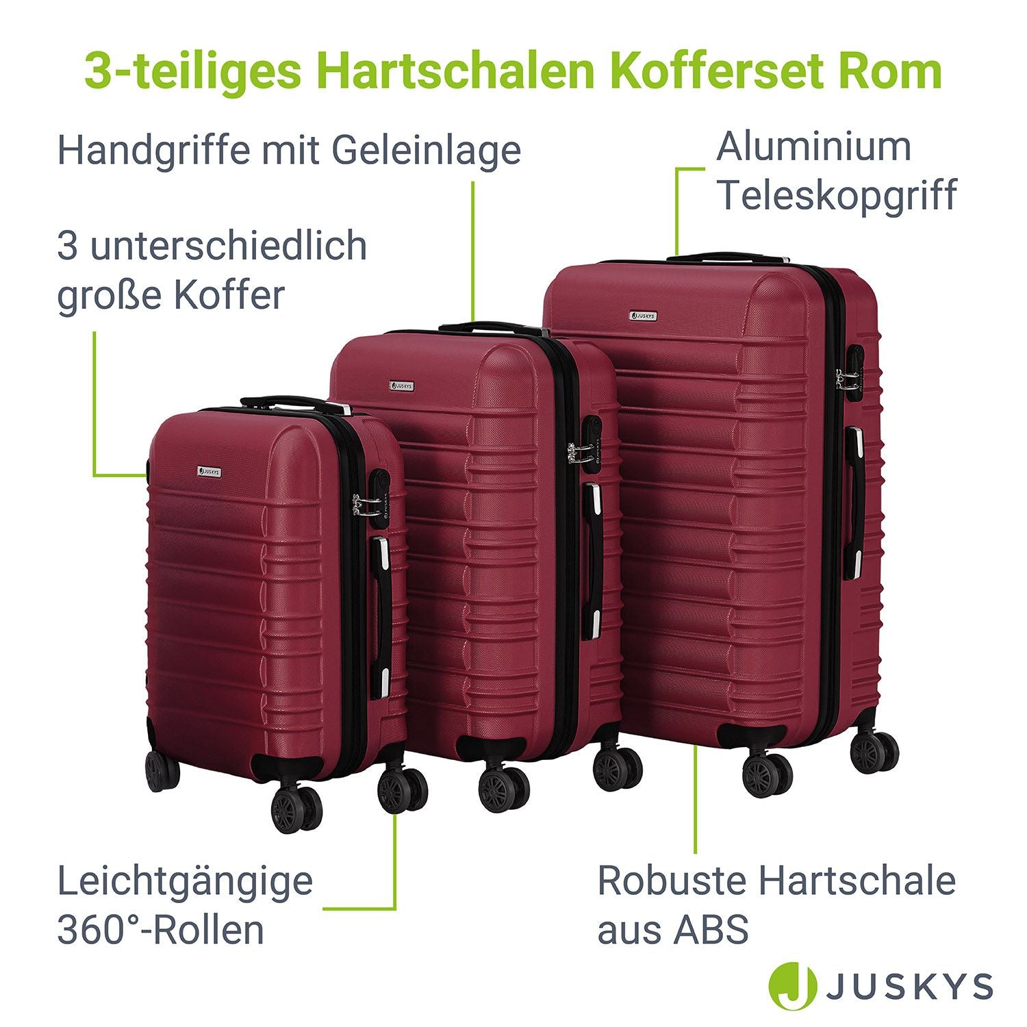 Kofferset, mit Teleskopgriff für Alltag und Zuhause – Detailansicht 38