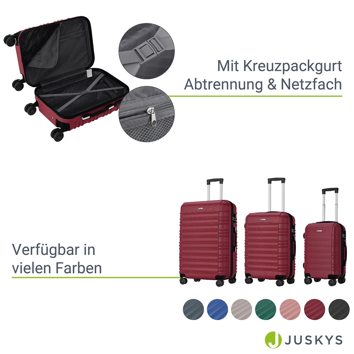Kofferset, mit Teleskopgriff für Alltag und Zuhause – Detailansicht 40